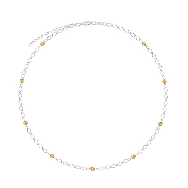 Колье из серебра с цитрином